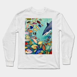 Shark and fishes Long Sleeve T-Shirt